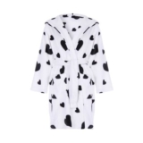 Girls Cream and Black Heart Print Dressing Gown