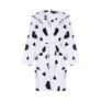 Girls Cream and Black Heart Print Dressing Gown