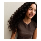 Girls Dark Brown Textured Jersey Ruched Side Asymmetric Top