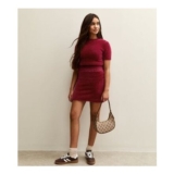 Girls Dark Burgundy Fluffy Knit Top