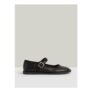 Girls Leather Mary-Jane Ballet Pumps in Black