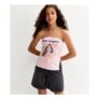 Girls Light Pink Olivia Rodrigo Print Ruched Bandeau Top