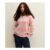 Girls Pink and Cream Fluffy Striped Jumper
