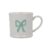 Gisela Graham Mini Mug, Embossed Green Bow, White Stoneware, 200ml