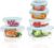 Glass Food Storage Container with Airtight Lid – 6 Pack Leak Proof, Not Easy Broken & BPA Free, Freezer to Oven Safe, Blue