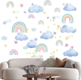 Glow in The Dark Rainbow Wall, Rainbow Wall Decor Stickers, Glow in The Dark for Ceiling, Glowing Stickers Kit, Luminous Fluorescent Stickers, DIY Wall Ceiling Decal Murals Living Room Decoration