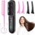 Go Brush Pro – Cordless Hair Straightener Brush Portable USB Rechargeable Heated Straightening Brush Mini Hot Comb for Hair Styling Fast Heating Smoothing Brush for Travel & Everyday Use – Black