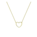 Gold Heart Necklace with Cut-out Design, Gold-Plated Stainless Steel