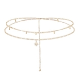 Gold-Plated Double-Layer Pearl Belly Chain, Adjustable