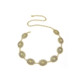 Gold Womens Adjustable Metal Chain Belt with Boho Design