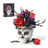 Gothic Rose Bouquet with Skull Vase Building Set