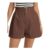 Grace Karin Lightweight Travel Shorts with Coconut Buttons Brown XL