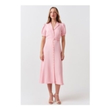 Gracie Corduroy v Neck Tiered Midi Dress