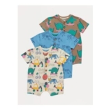 Graphic Short Sleeve Romper 3 Pack