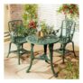 Green 3-Piece Bistro Set with Cut-out Rose Design