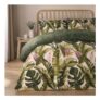 Green OHS Tropical Duvet Cover Set with Leaves, Reversible