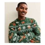 Green Regular Reindeer Pattern Christmas Jumper