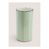 Green Stripe Scalloped Vase
