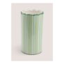 Green Stripe Scalloped Vase
