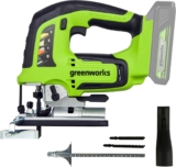 Greenworks GD24JS Cordless Jigsaw, 3000spm, Adjustable Base up to 45, Vacuum Attachment WITHOUT 24V Battery & Charger, 3 Year Guarantee