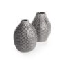 Grey Ceramic Leaf Inspired Vases – Set of 2
