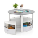 Grey Gymax 5-Piece Nesting Table and Chair Set for Toddlers