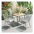 Grey OUTSUNNY Garden Dining Chairs Set of 4 with Armrests