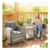 Grey OUTSUNNY Rattan Garden Furniture Bistro Set with Cushion
