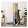 Grey PAWHUT Cat Scratching Post Climber with Carpet Base