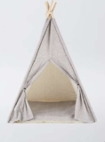 Grey Polka Dot Teepee Foam Dog Bed