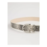 Grey Snake PU Buckle Front Belt