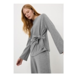 Grey Soft Touch Co-Ord Side-Tie Top