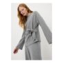 Grey Soft Touch Co-Ord Side-Tie Top