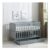 Grey Wooden Baby Cot Bed with Rollaway Drawer and Mattress