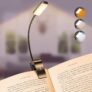 Gritin 9 LED Clip on Book Light, 3 Eye-Protecting Modes Flexible Reading Light Book Lamp (Warm&Cool White) -Stepless Dimming, Rechargeable, Long Battery Life, 4-Level Power Indicator