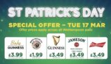 Guinness St. Patricks Day – Select Drinks for £3.49