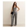 Gunmetal Sequin Wide Leg Trousers