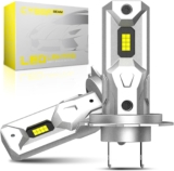 H7 LED Headlight Bulb for Car, 500% 20000LM 60W Super Bright H7 Headlight Bulb Conversion Kit,1:1 Mini Size,6500K White IP68 Waterproof,Plug and Play, Pack of 2