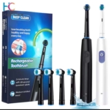 HC Smart Rotating Timing Electric Toothbrush, Rechargeable with 4 Heads – Hailicare Overseas Store