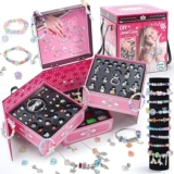 HOLYFUN Bracelet Making Kit with Beads Box, Beads Making Supplies Kit for Girls, DIY Craft Set for Kids, Perfect Birthday Christ Gifts for Girls