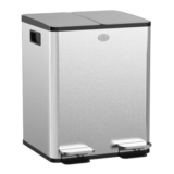 HOMCOM 2 X 20L Stainless Steel Dual Kitchen Bin