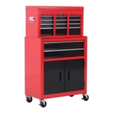 HOMCOM 6 Drawer Red Tool Chest and Cabinet Set
