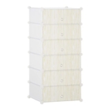 HOMCOM 6-Tier Shoe Rack Organizer with Doors, White