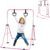 HOMCOM Kids Gymnastics Bar, Horizontal Training Kip Bar for Kids, Adjustable Height Folding Gymnastics Equipment with Hand Grips, Non-slip Rubber Pads, for Home, Flat