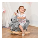 HOMCOM Kids Plush Ride-on Koala Rocking Horse Grey