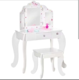 HOMCOM Kids Vanity Table & Stool Girls Dressing Set Make Up Desk with code – UK stock – Aosom MHSTAR UK Store
