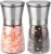 H&S Salt and Pepper Grinder Set – Manual Mill Grinders for Kitchen – Glass and Stainless Steel Spice Mills with Adjustable Coarseness – Easy to Use and Fill – Large Capacity