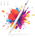 HSTT Pencil for iPad – 2018-2025 2X Fast Charging, Palm Rejection,Tilt Sensitivity, Stylus Pen for iPad 11 A16/10/9/8/7/6th Gen, Pro 12.9/11/13 Inch M4, Air 3/4/5/M2/M3, for iPad Accessories, White