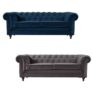 Habitat Chesterfield Velvet 3 Seater Sofa – Blue / Charcoal – W/Code