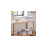 Habitat Pack of 3 Wicker Storage Basket – White